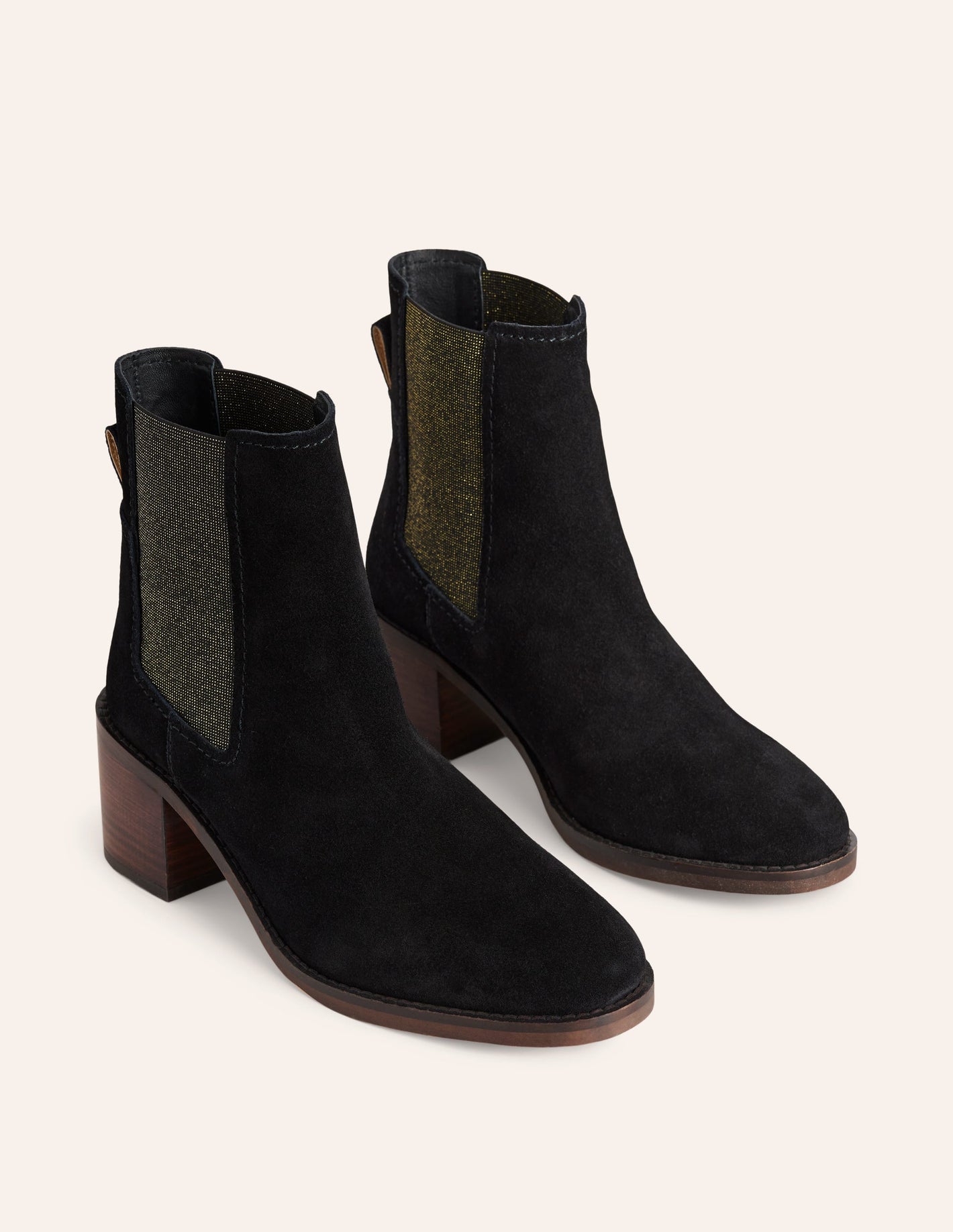 Chelsea Block Heel Boots-Black