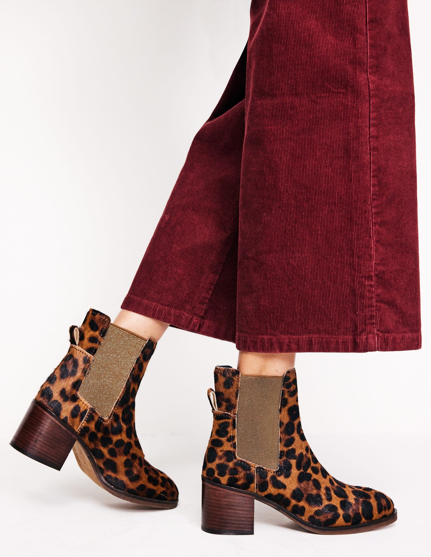 Chelsea Block Heel Boots-Leopard