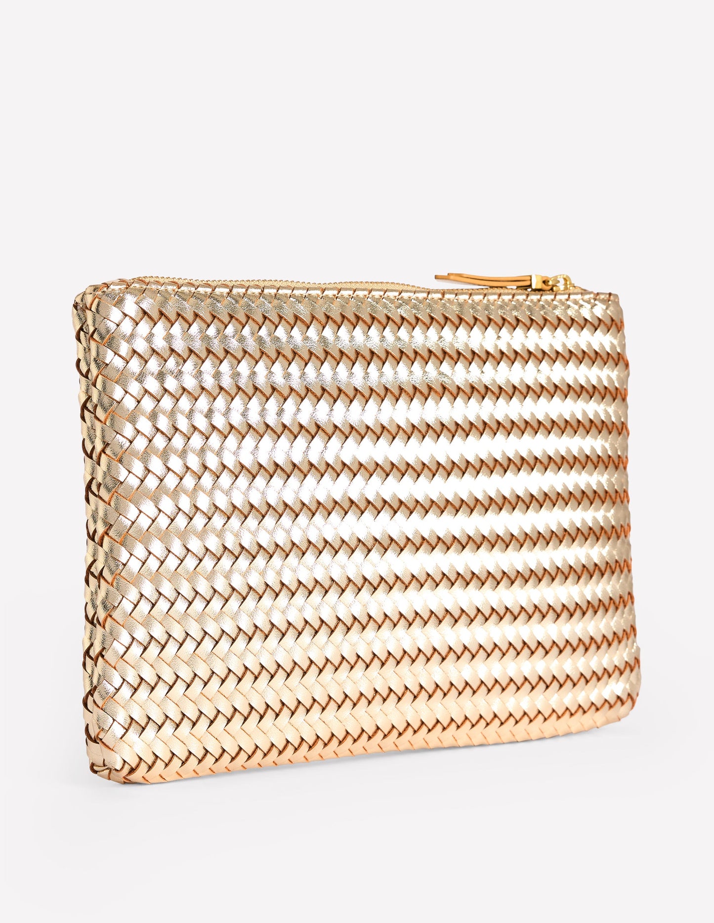 Woven Metallic Pouch-Gold