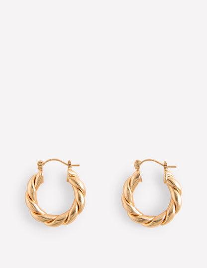 Chunky Twist Hoops-Gold