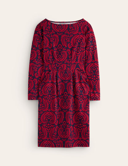 Florrie Long Sleeve Dress-Liquorice, Decorative Flora