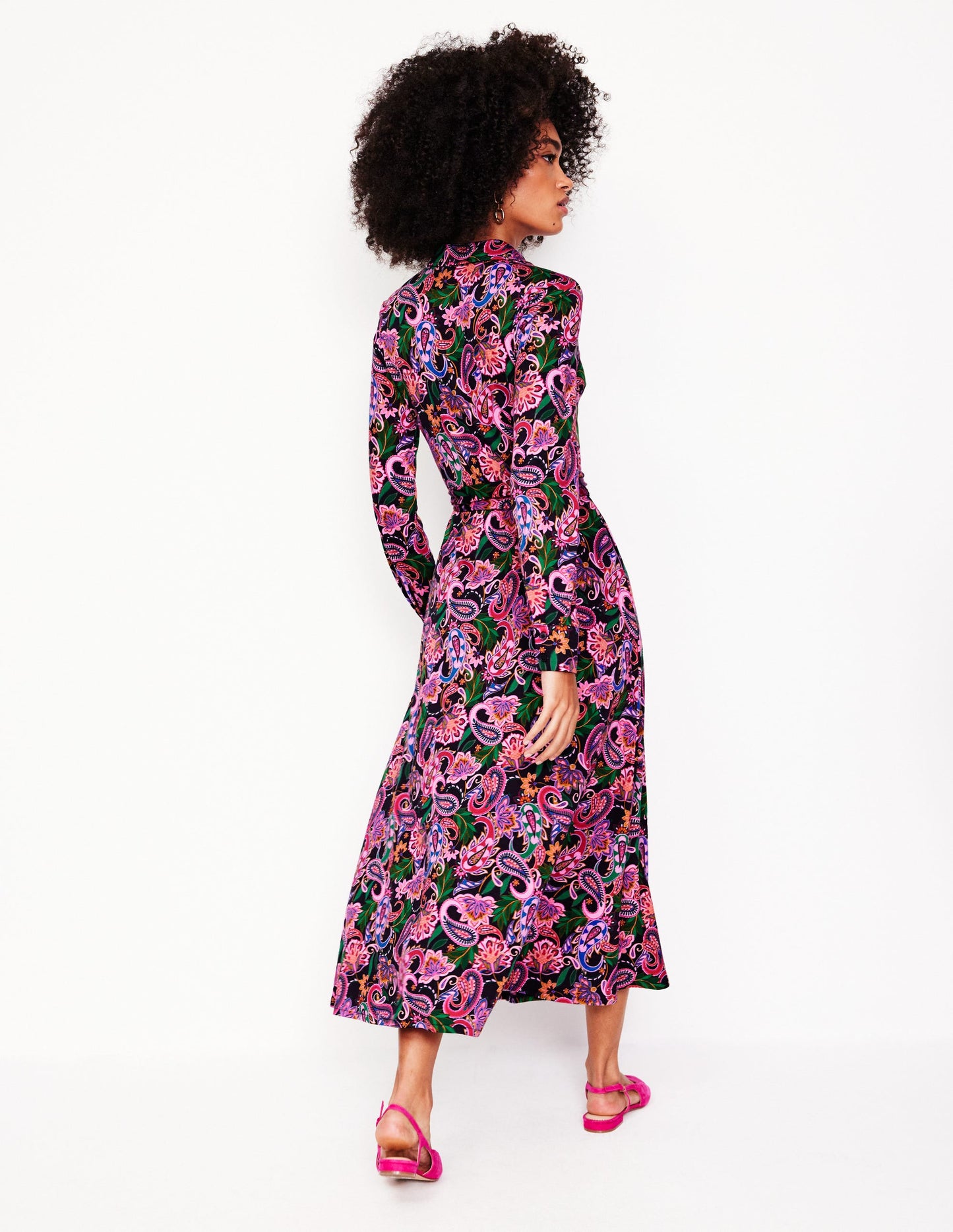 Marcia Jersey Midi Shirt Dress-Multi, Paisley Fusion