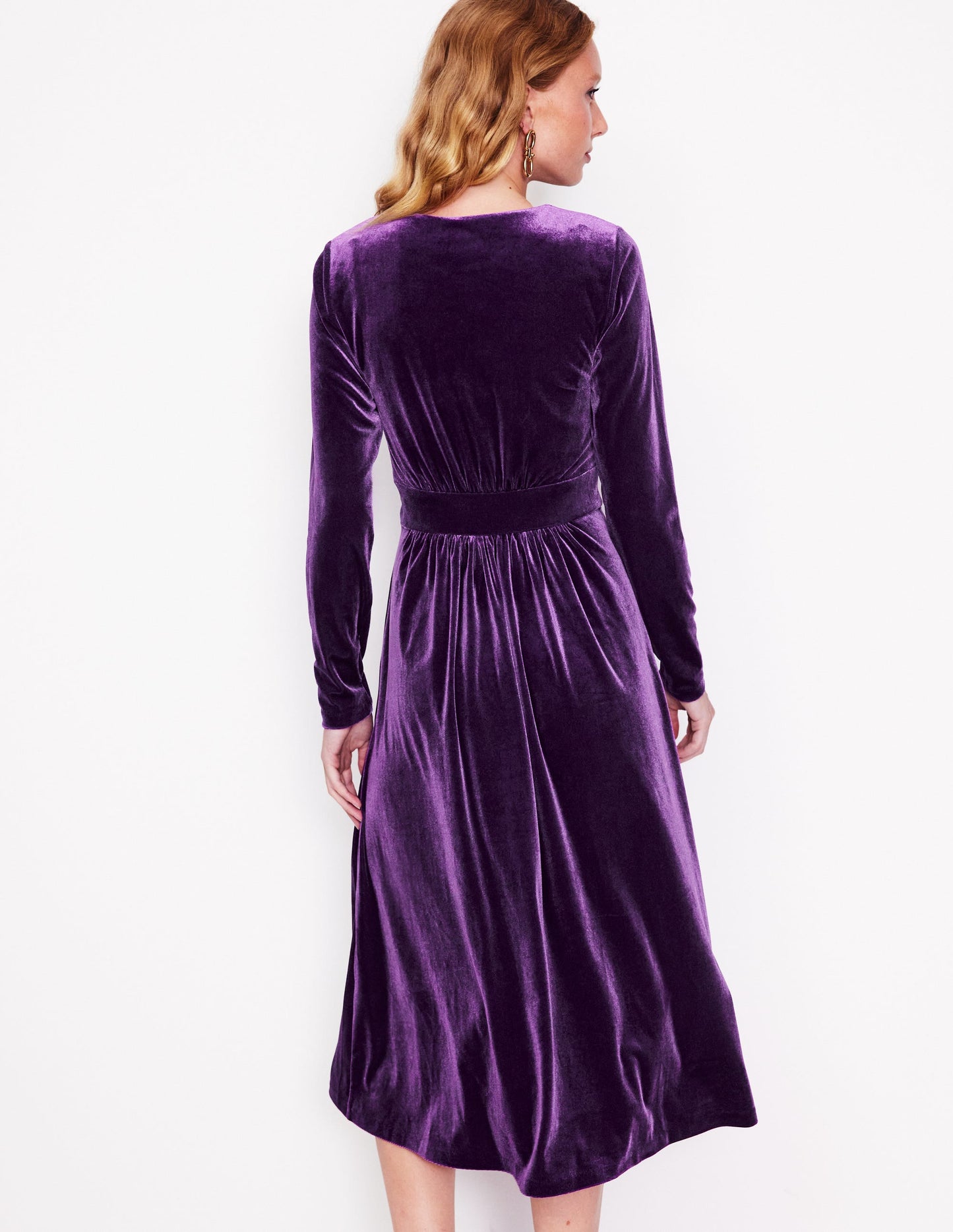 Thea Velvet Midi Dress-Viola