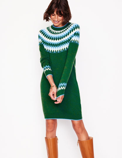 Eleanor Fair Isle Dress-Pine, Fair Isle