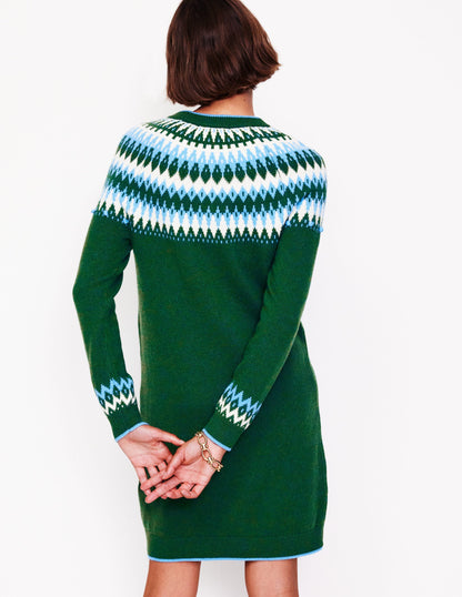 Eleanor Fair Isle Dress-Pine, Fair Isle