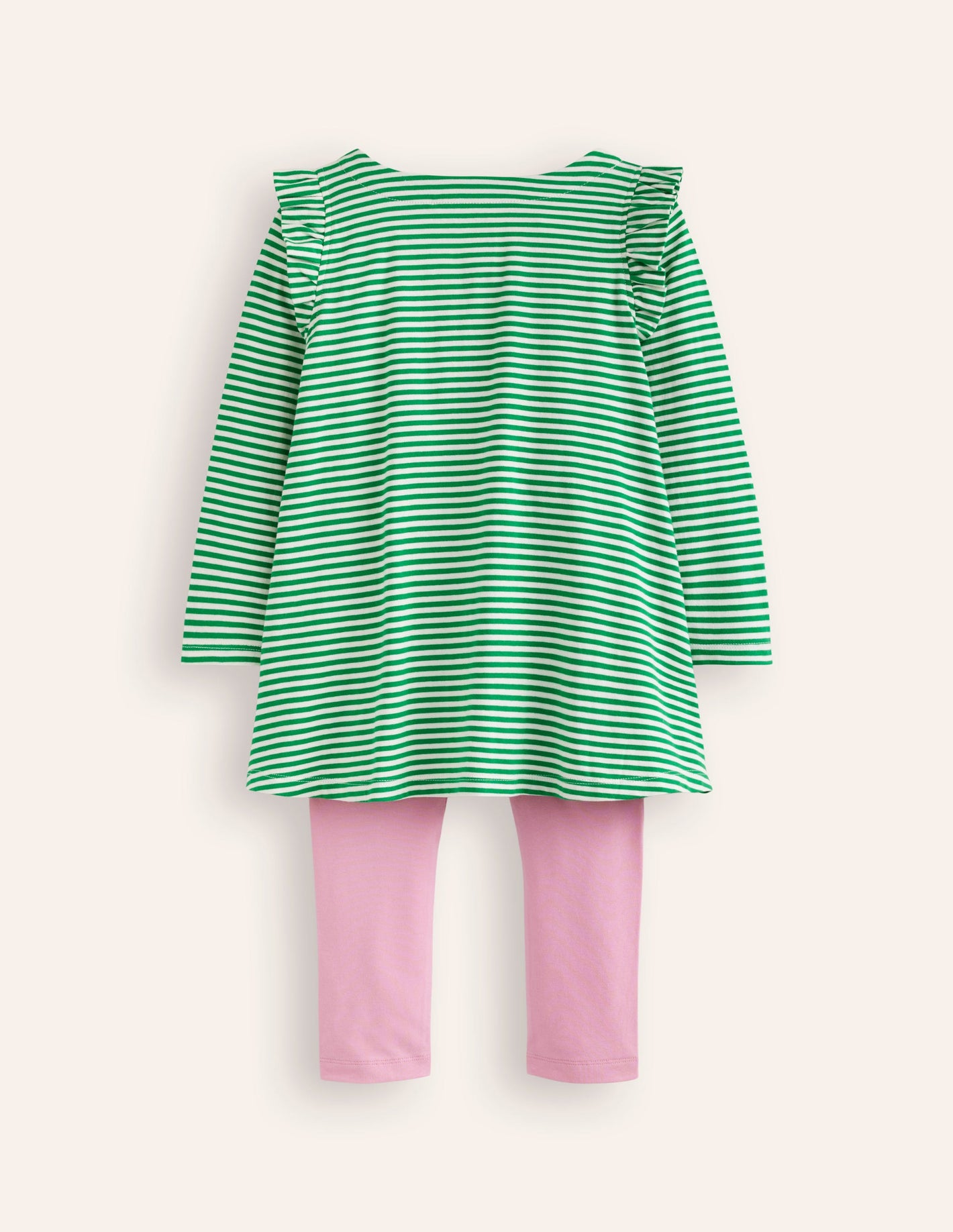 Frill Tunic Leggings Set-Highland Green/ Ivory Flower