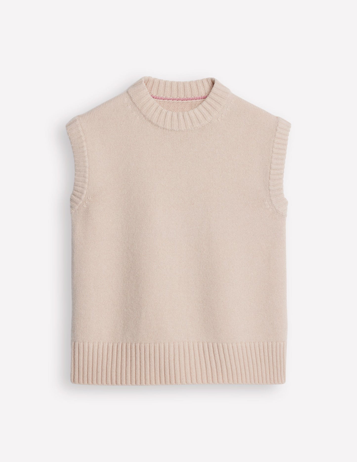 Chunky Cashmere Crew Neck Vest-Rope