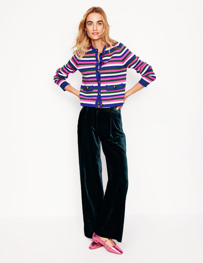 Holly Knitted Jacket-Multi Metallic Stripe