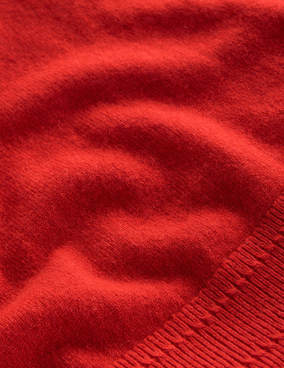 Eva Cashmere Crew Neck Jumper-Rouge Red