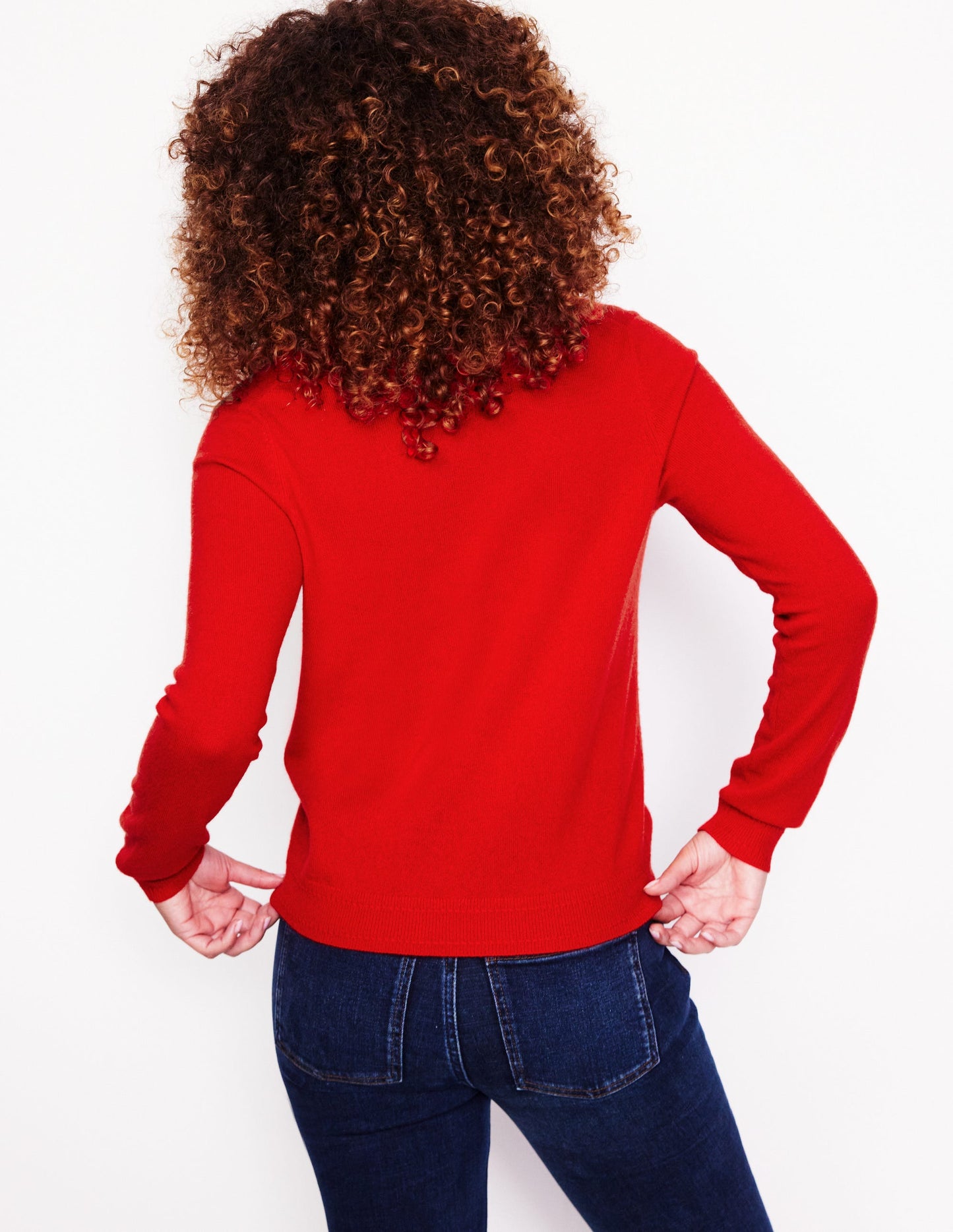 Eva Cashmere V-Neck Sweater-Rouge Red