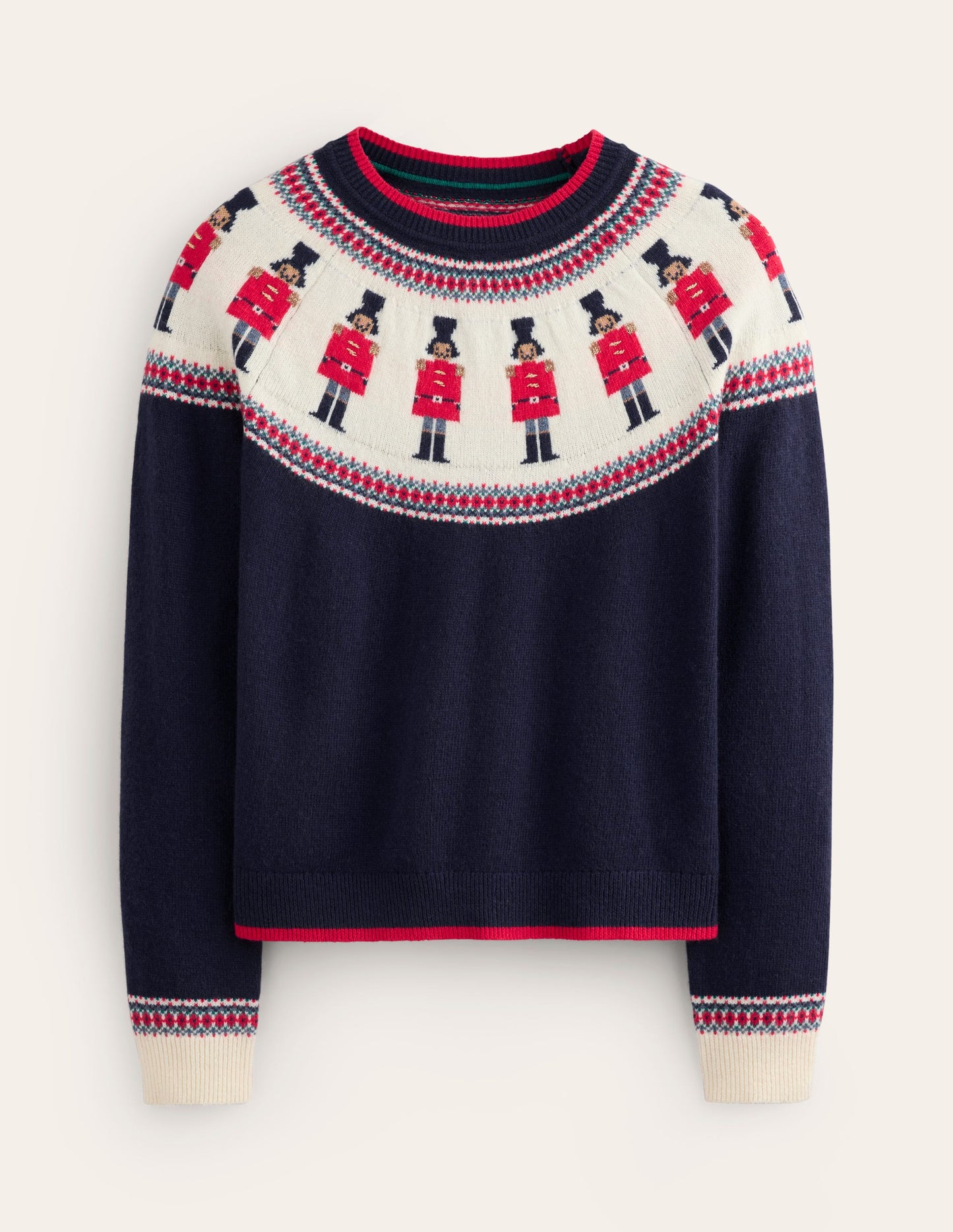 Edie Fair Isle Sweater-Navy, Soldiers