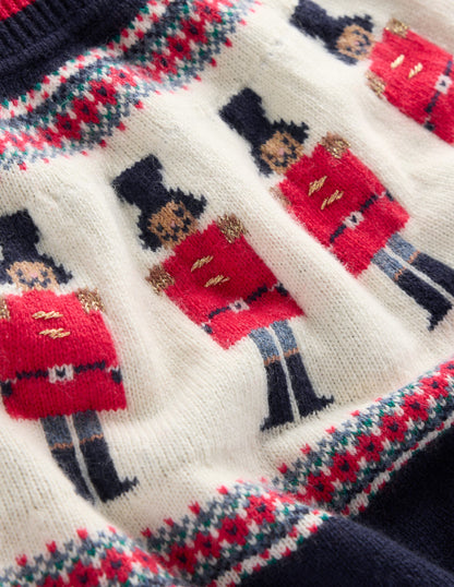 Edie Fair Isle Sweater-Navy, Soldiers