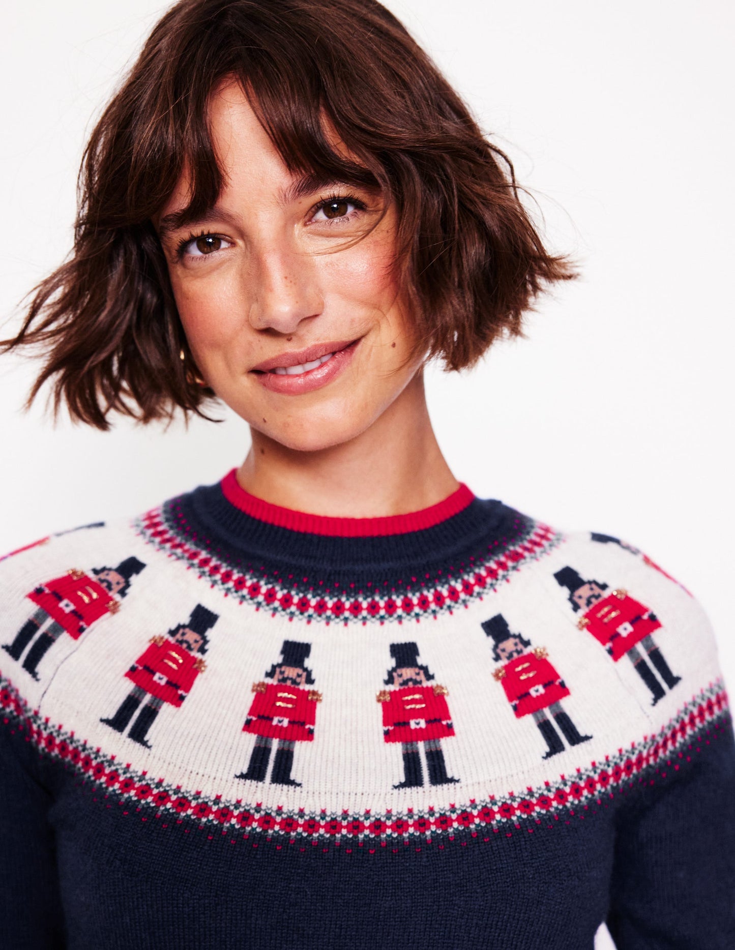 Edie Fair Isle Sweater-Navy, Soldiers