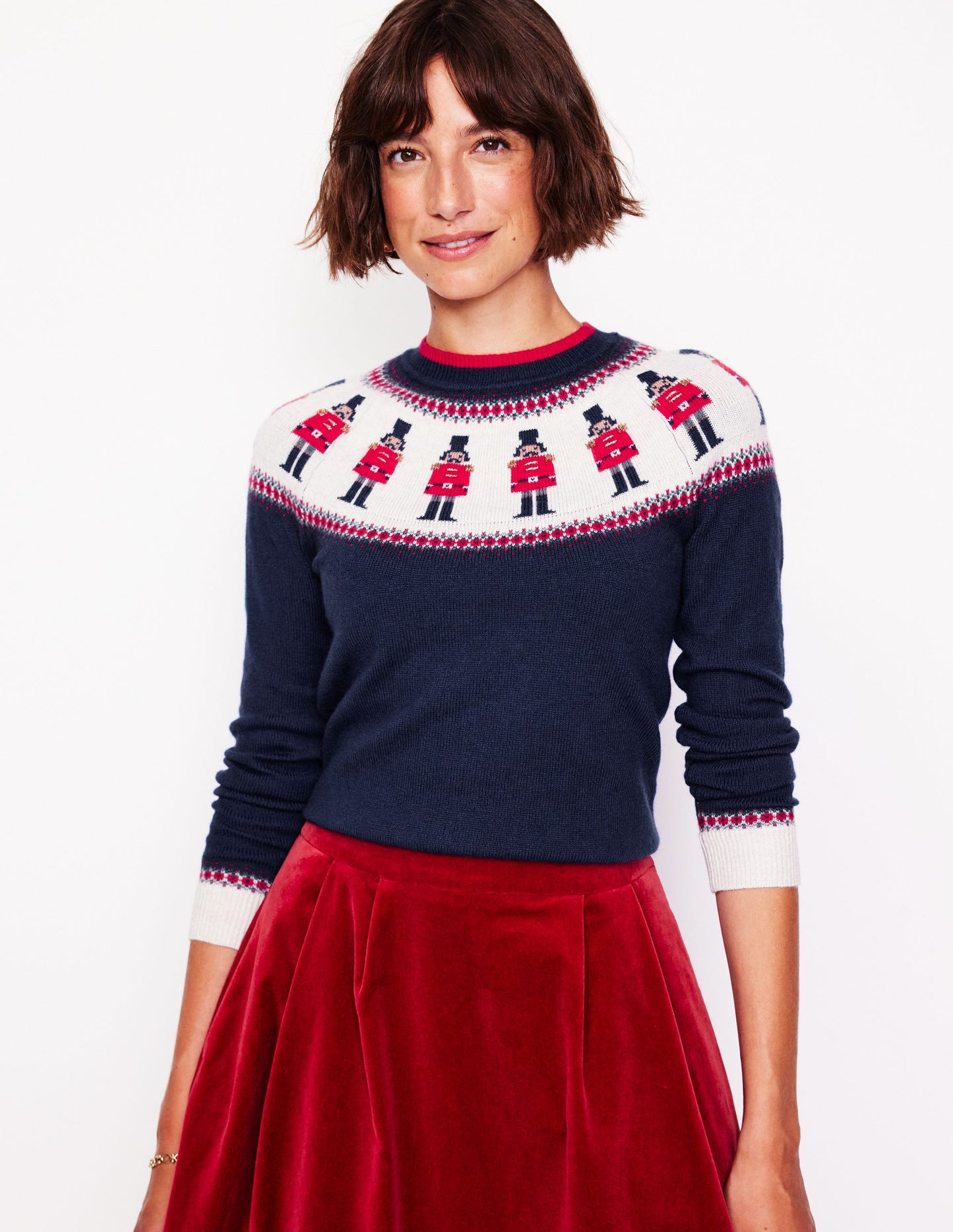 Edie Fair Isle Sweater-Navy, Soldiers