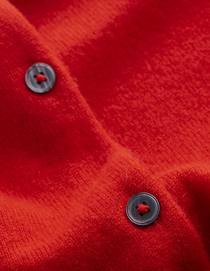 Eva Cashmere Crew Cardigan-Rouge Red