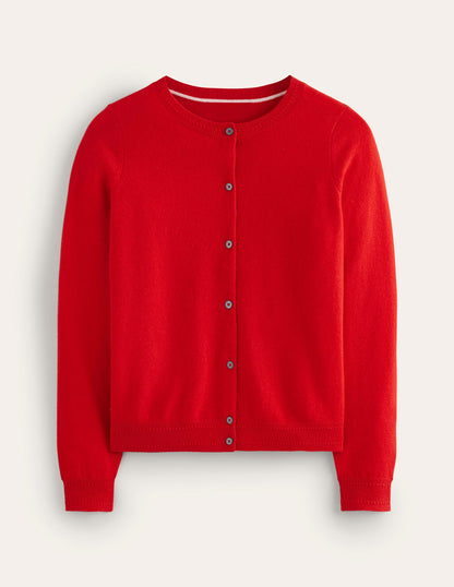 Eva Cashmere Crew Cardigan-Rouge Red