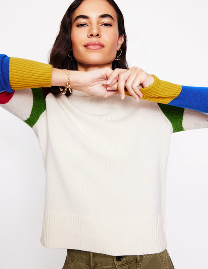 Olivia Merino Sweater-Multi, Rainbow