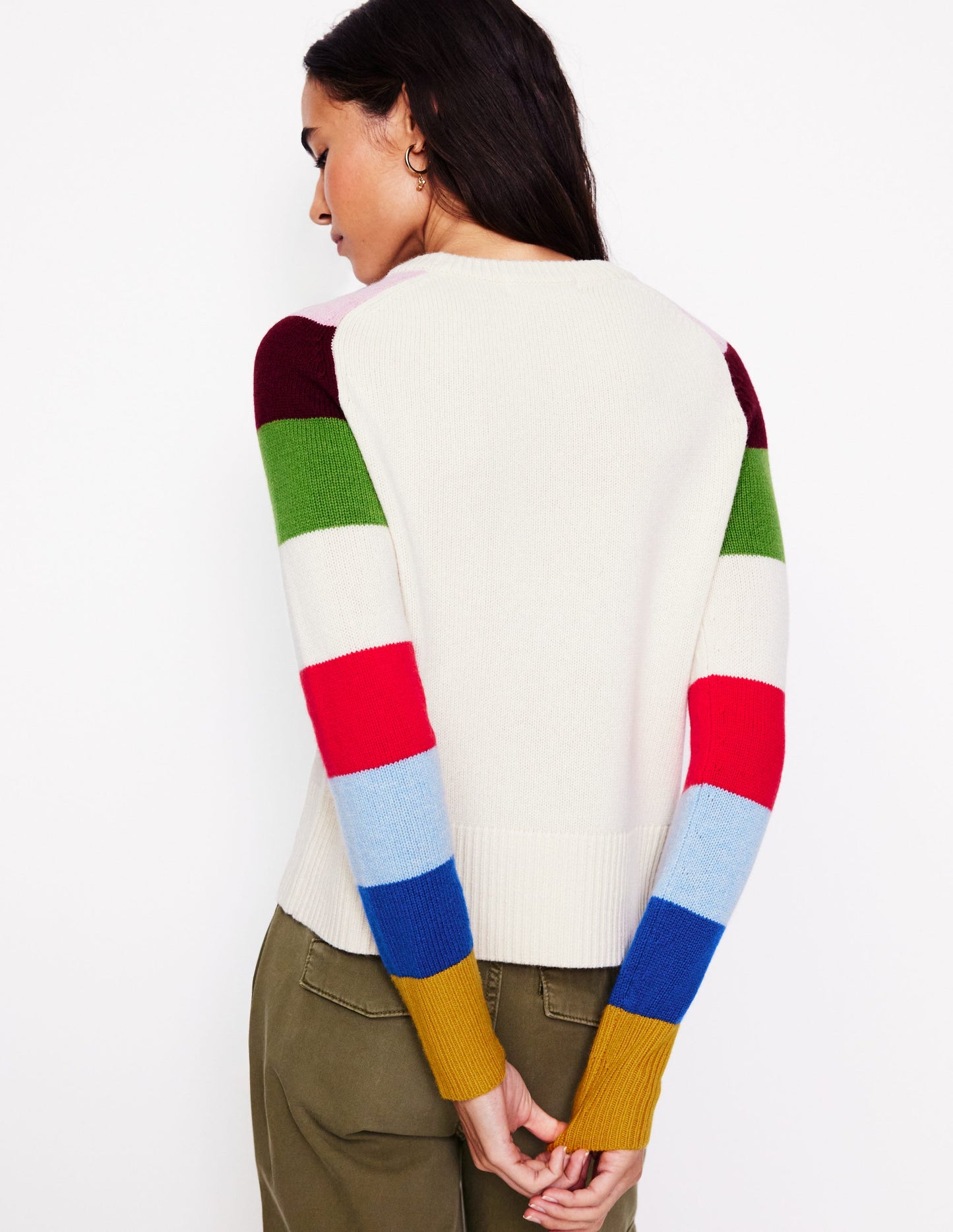 Olivia Merino Sweater-Multi, Rainbow