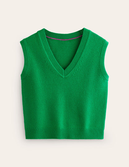 Olivia Merino Vest-Rich Emerald Green