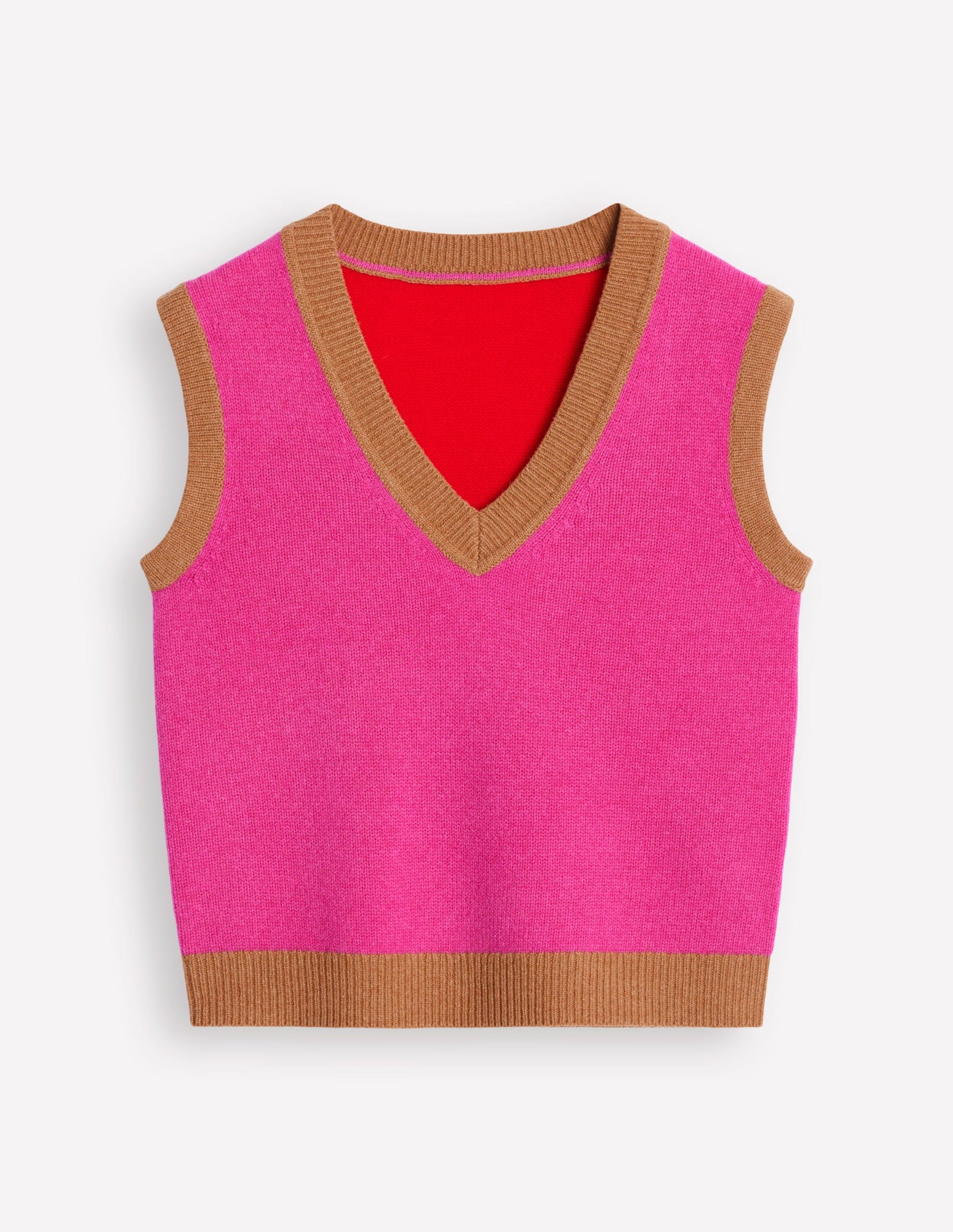 Olivia Merino Vest-Party Pink