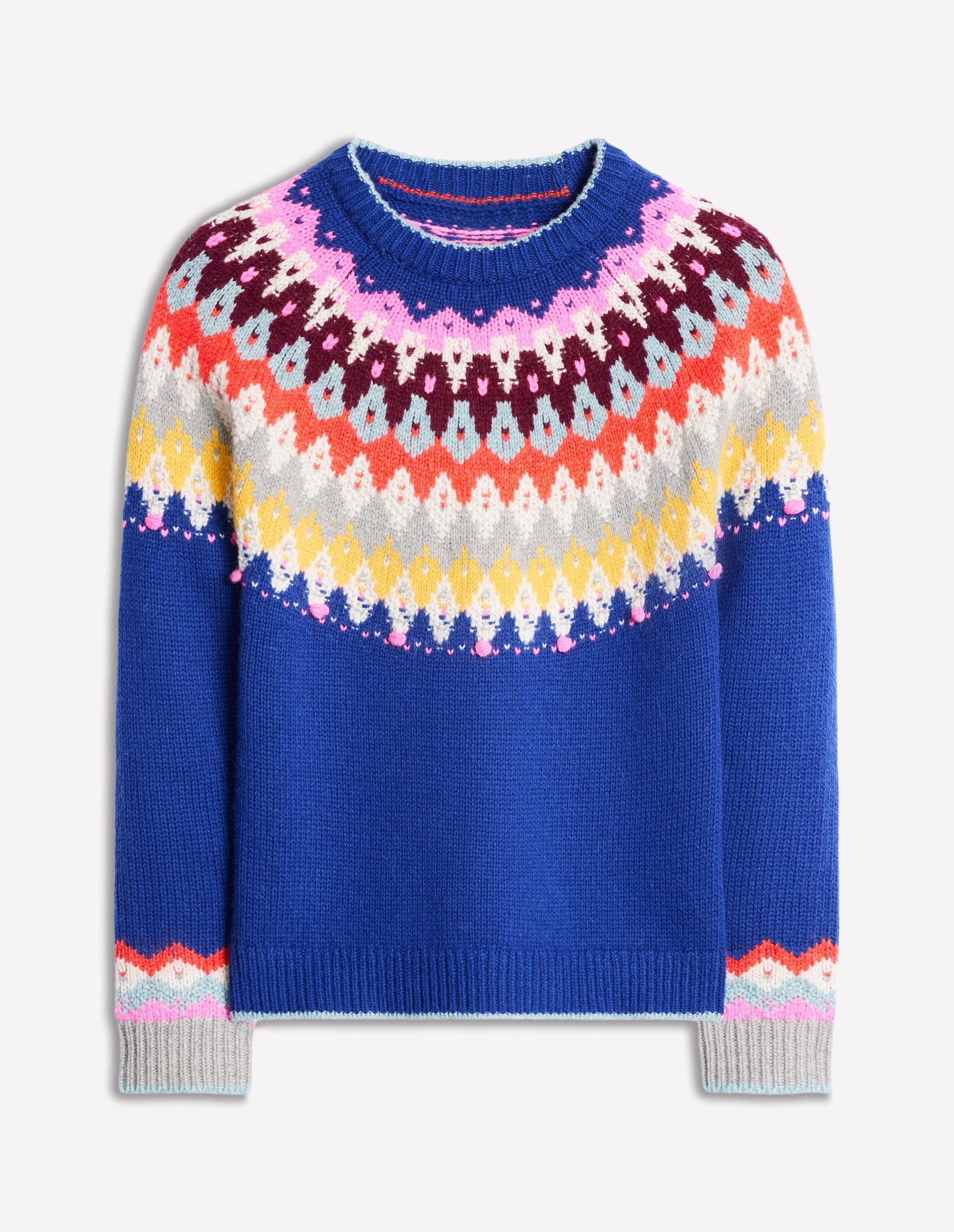 Eleanor Fair Isle Sweater-Sapphire Blue Fair Isle