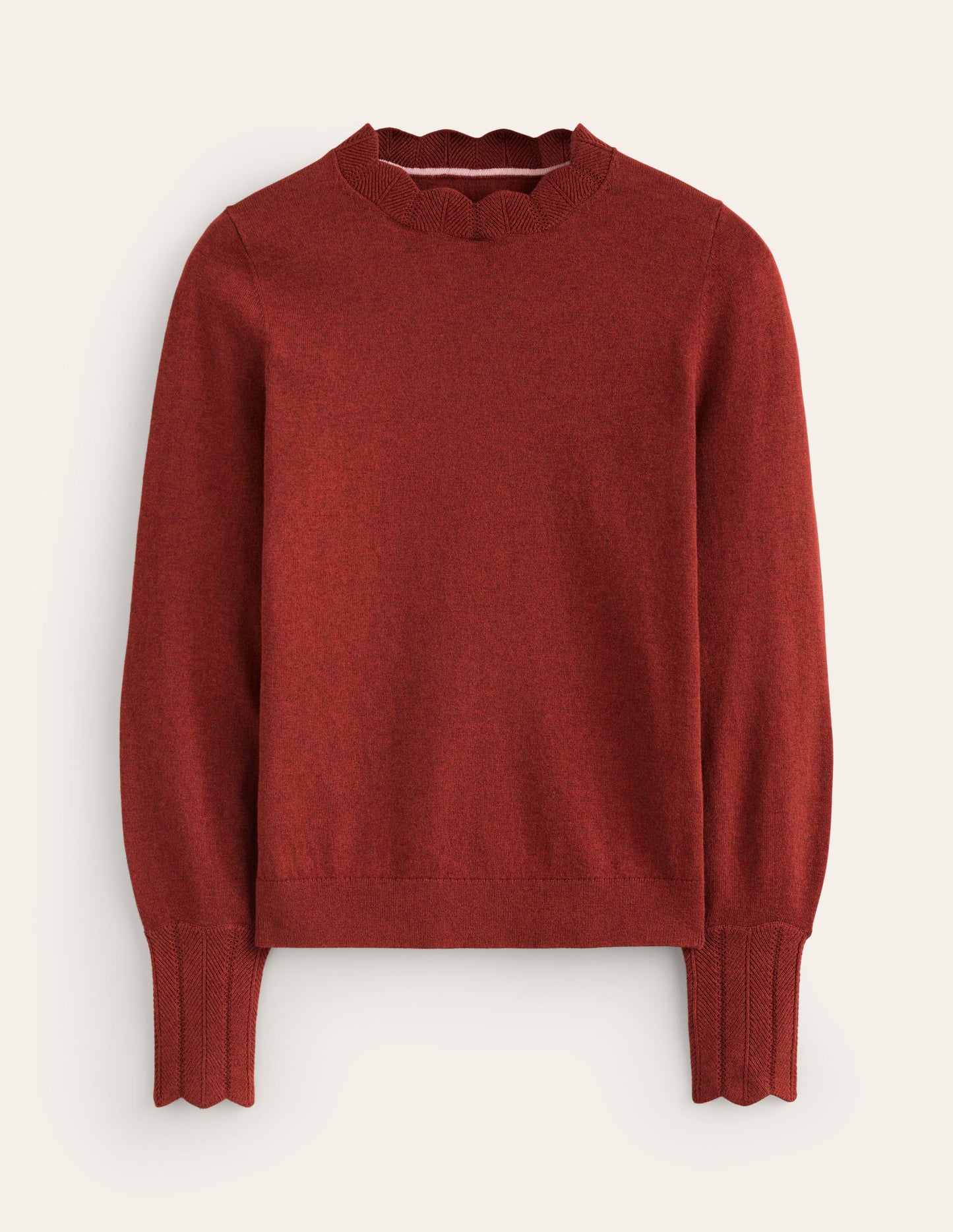 Imi Scalloped Sweater-Burnt Orange