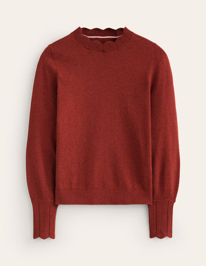 Imi Scalloped Sweater-Burnt Orange