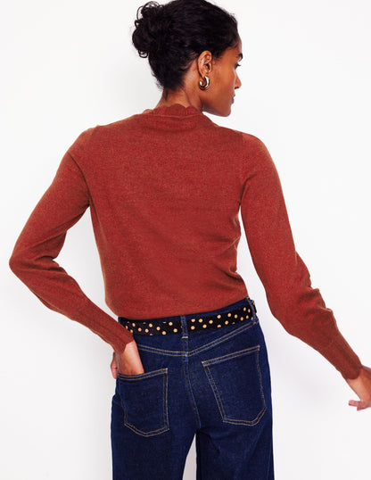 Imi Scalloped Sweater-Burnt Orange