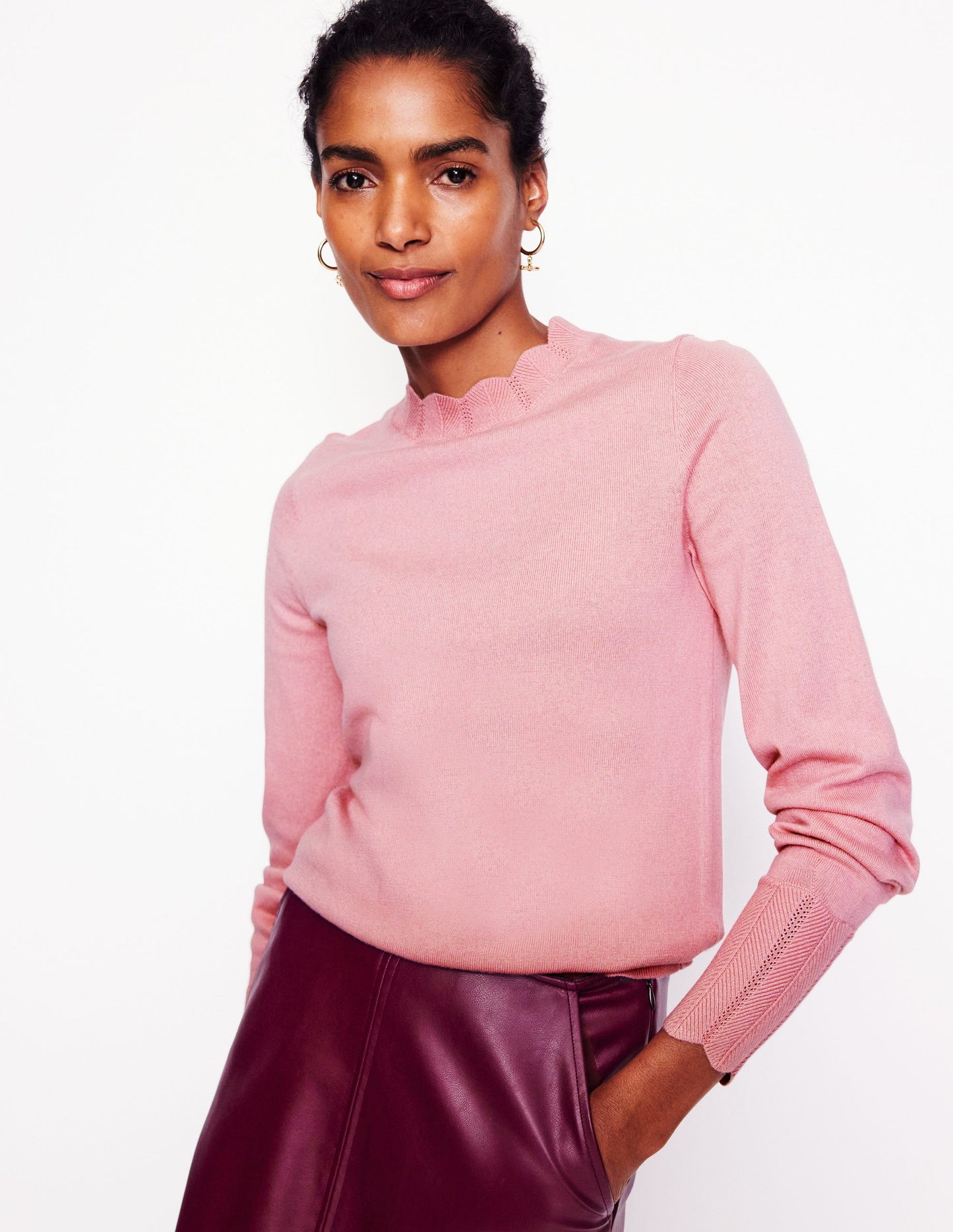 Imi Scalloped Sweater-Quartz Pink