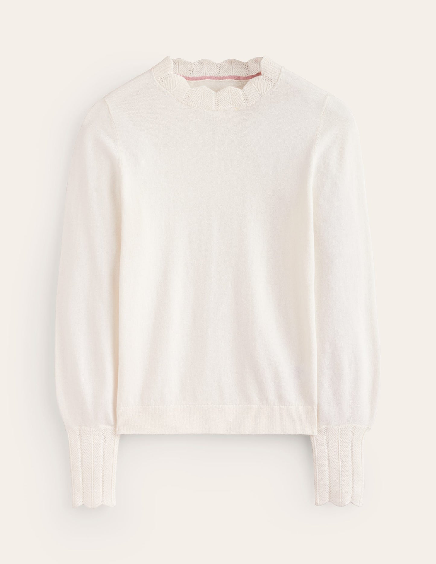 Imi Scalloped Sweater-Warm Ivory