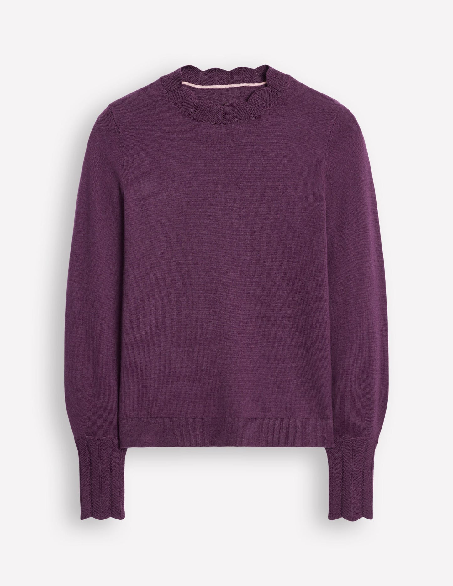 Imi Scalloped Sweater-Damson Purple