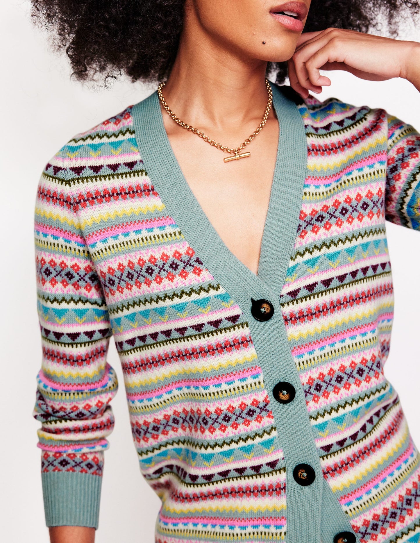 Quinn Boyfriend Cardigan-Blue, Heritage Fair Isle