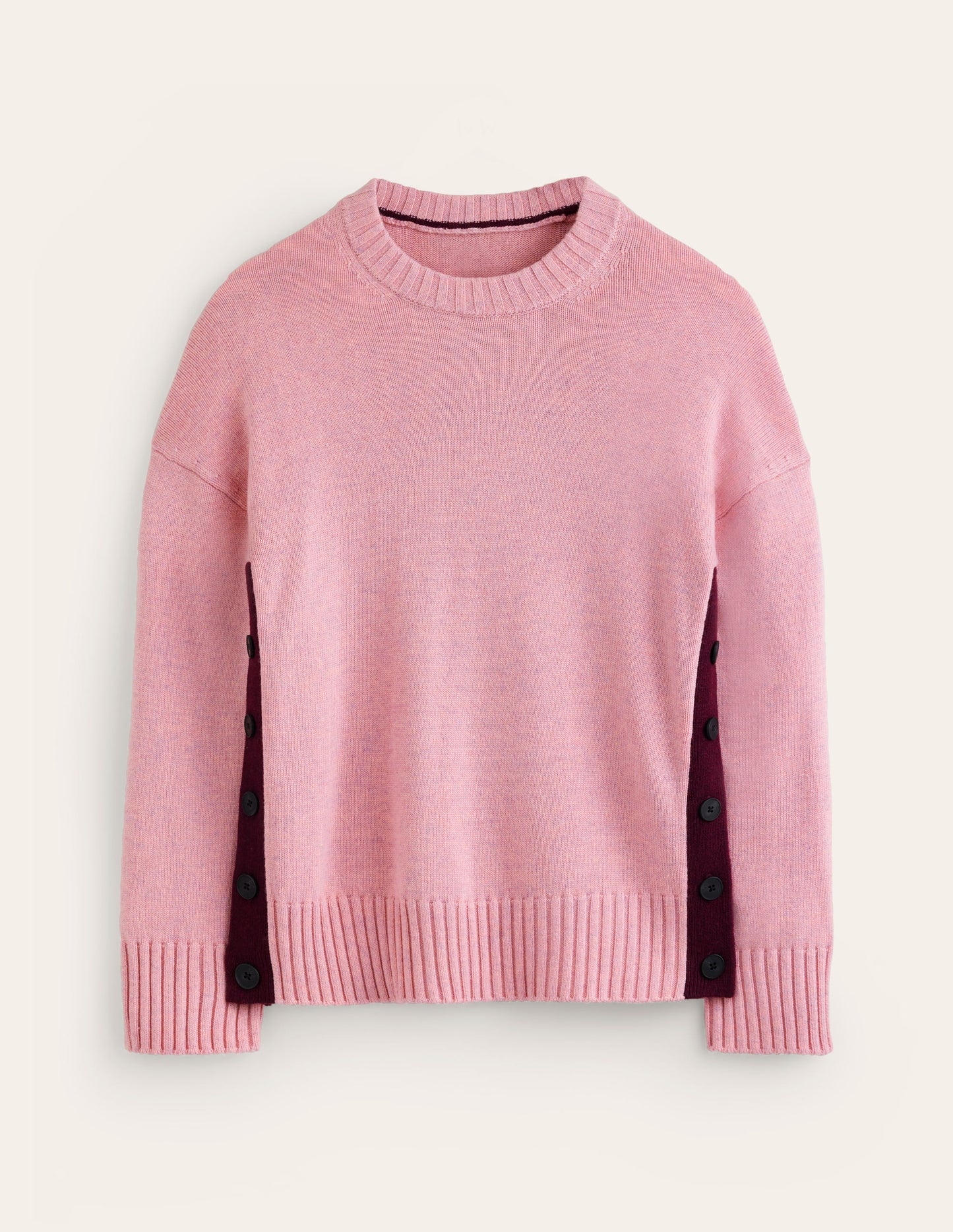 Zia Button Side Jumper-Quartz Pink