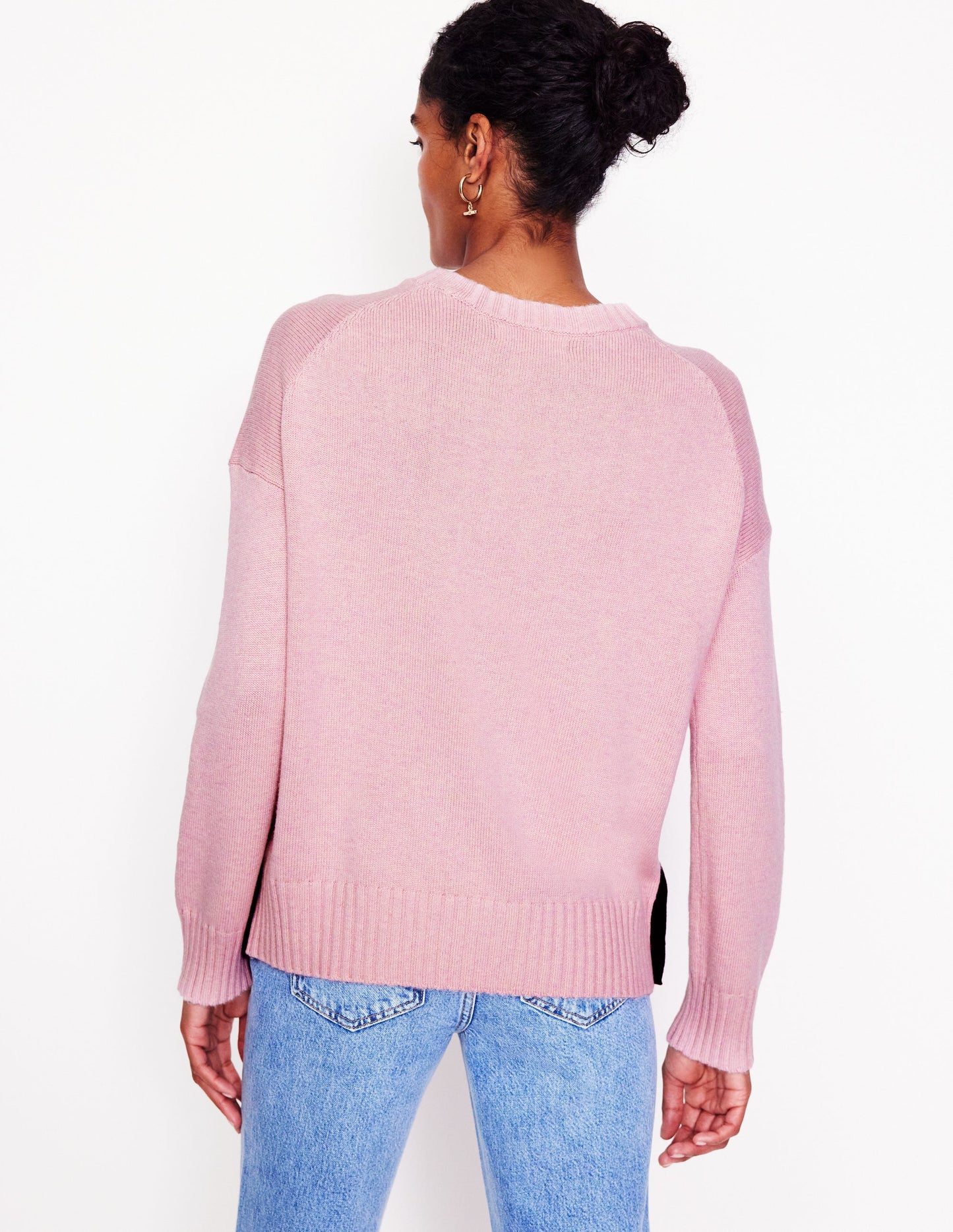 Zia Button Side Jumper-Quartz Pink