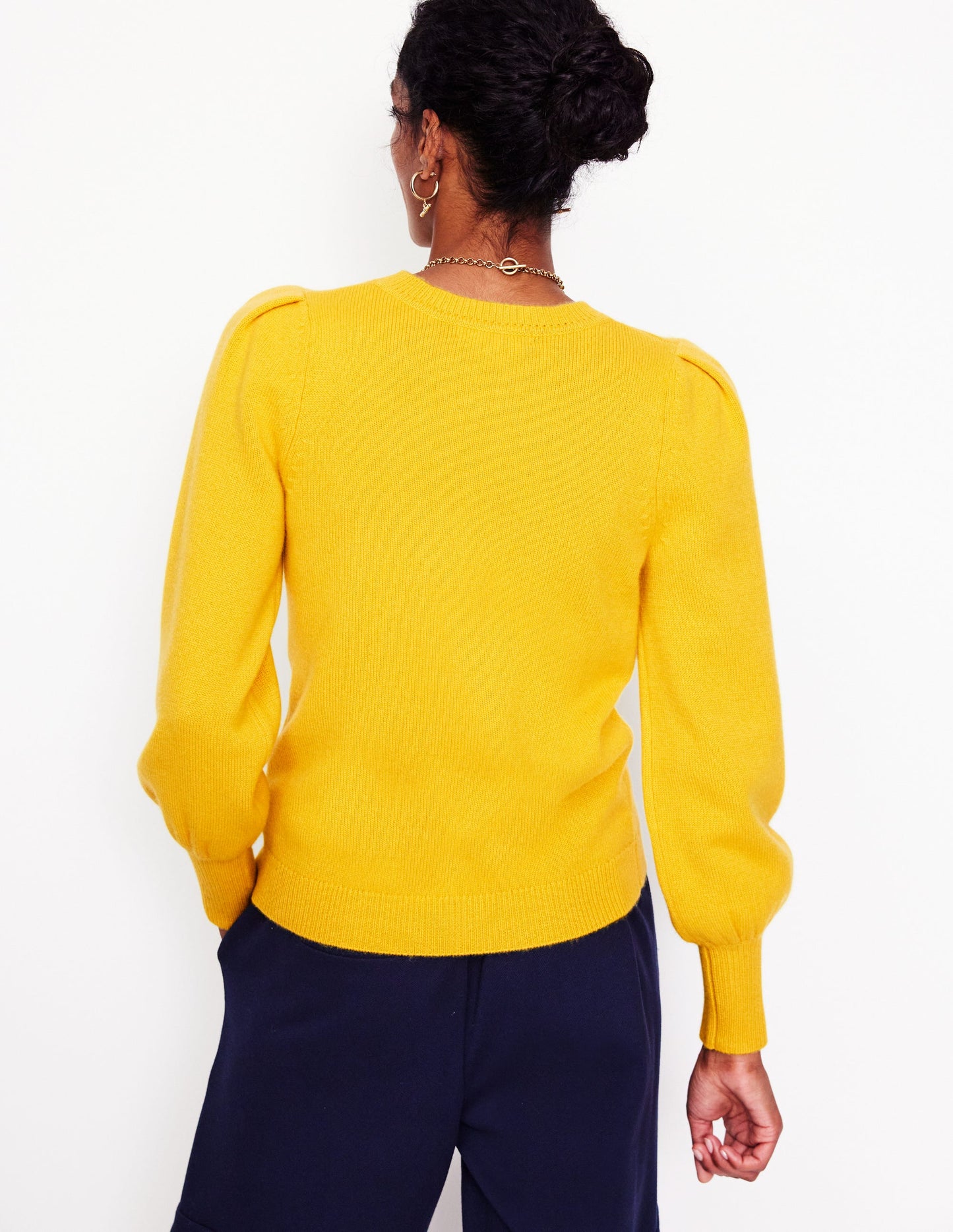 Pleated Cashmere Sweater-Ceylon Yellow