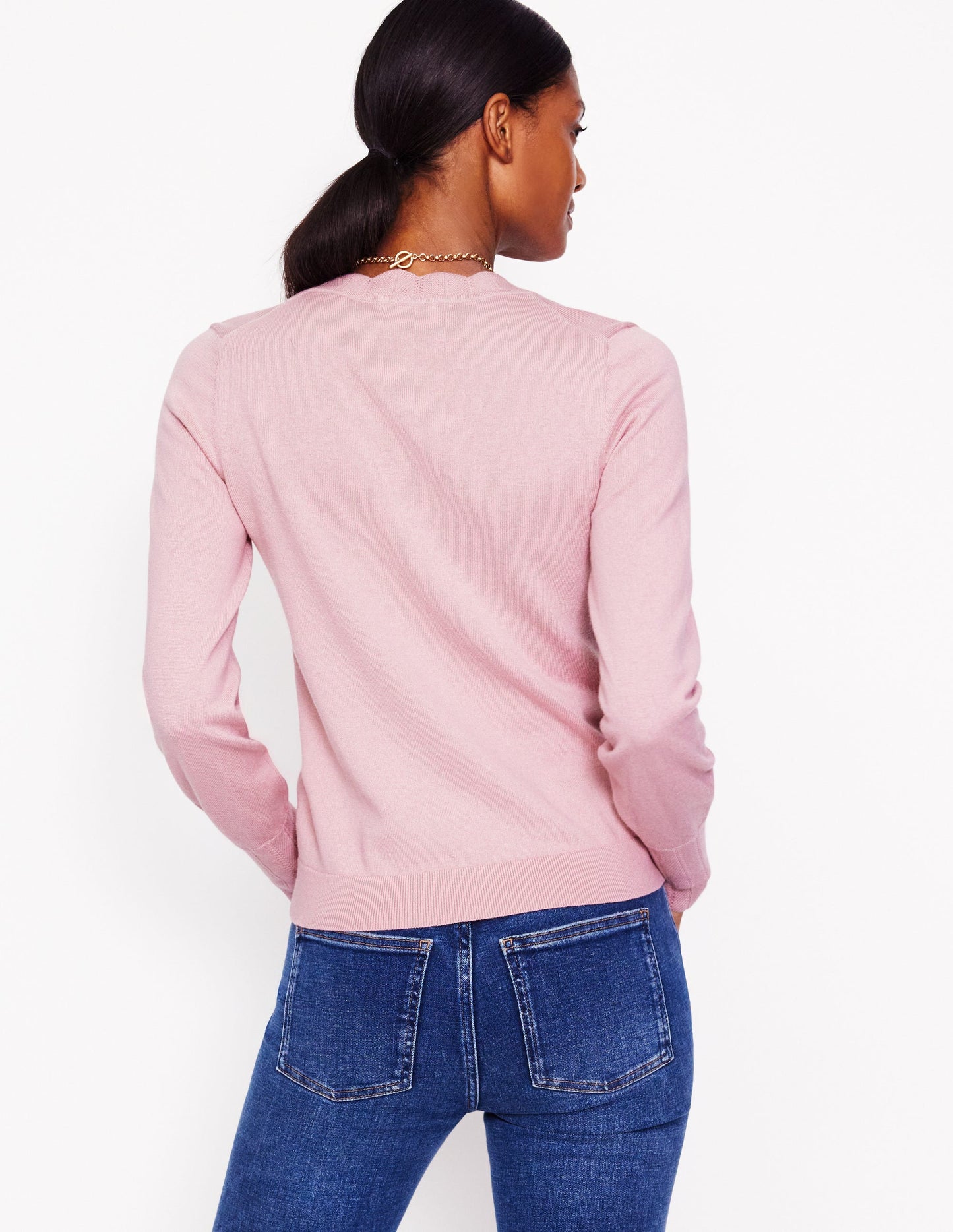 Imi Scalloped Cardigan-Quartz Pink