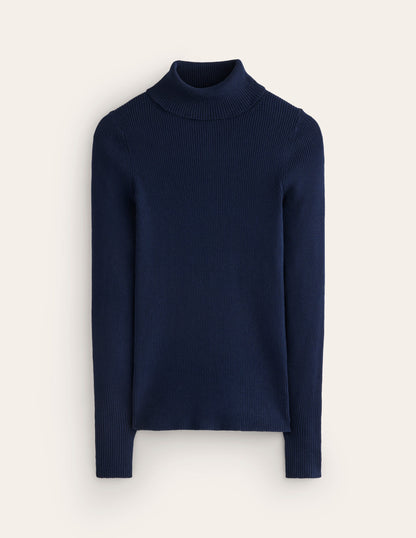 Catriona Roll Neck Jumper-Navy