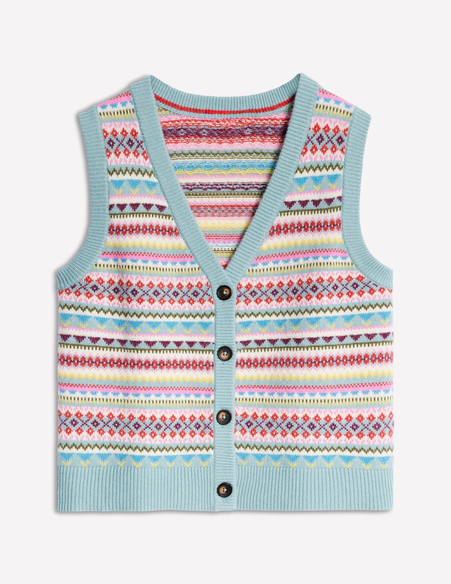 Edie Fair Isle Waistcoat-Blue, Heritage Fair Isle