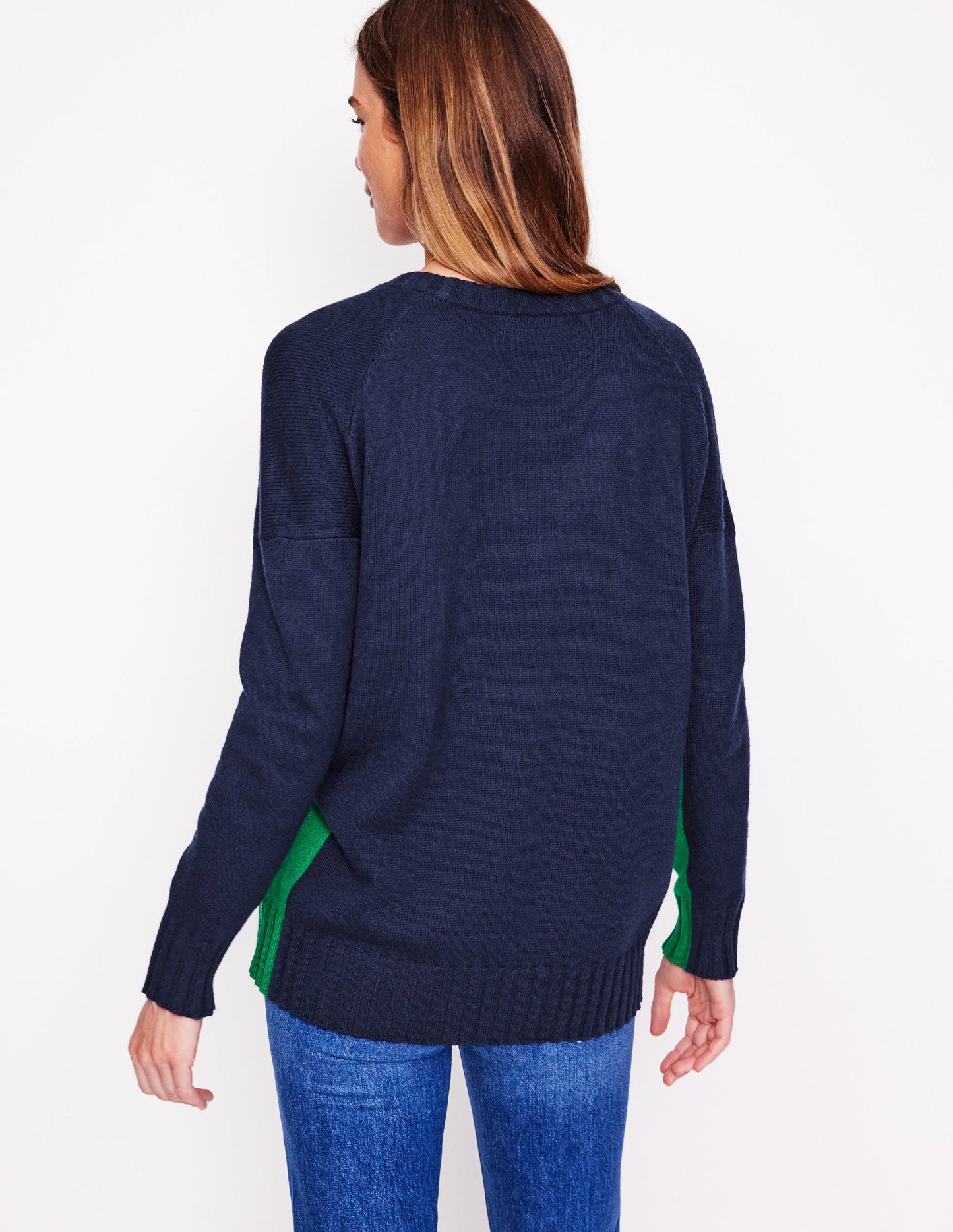 Zia Longline Sweater-Navy