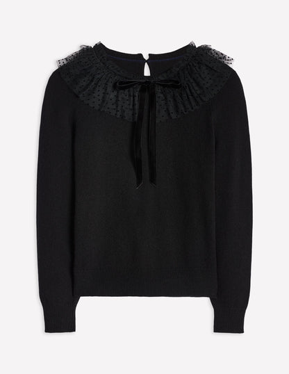 Tulle Party Sweater-Black