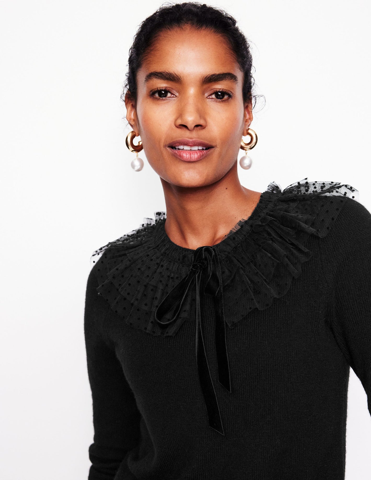 Tulle Party Sweater-Black