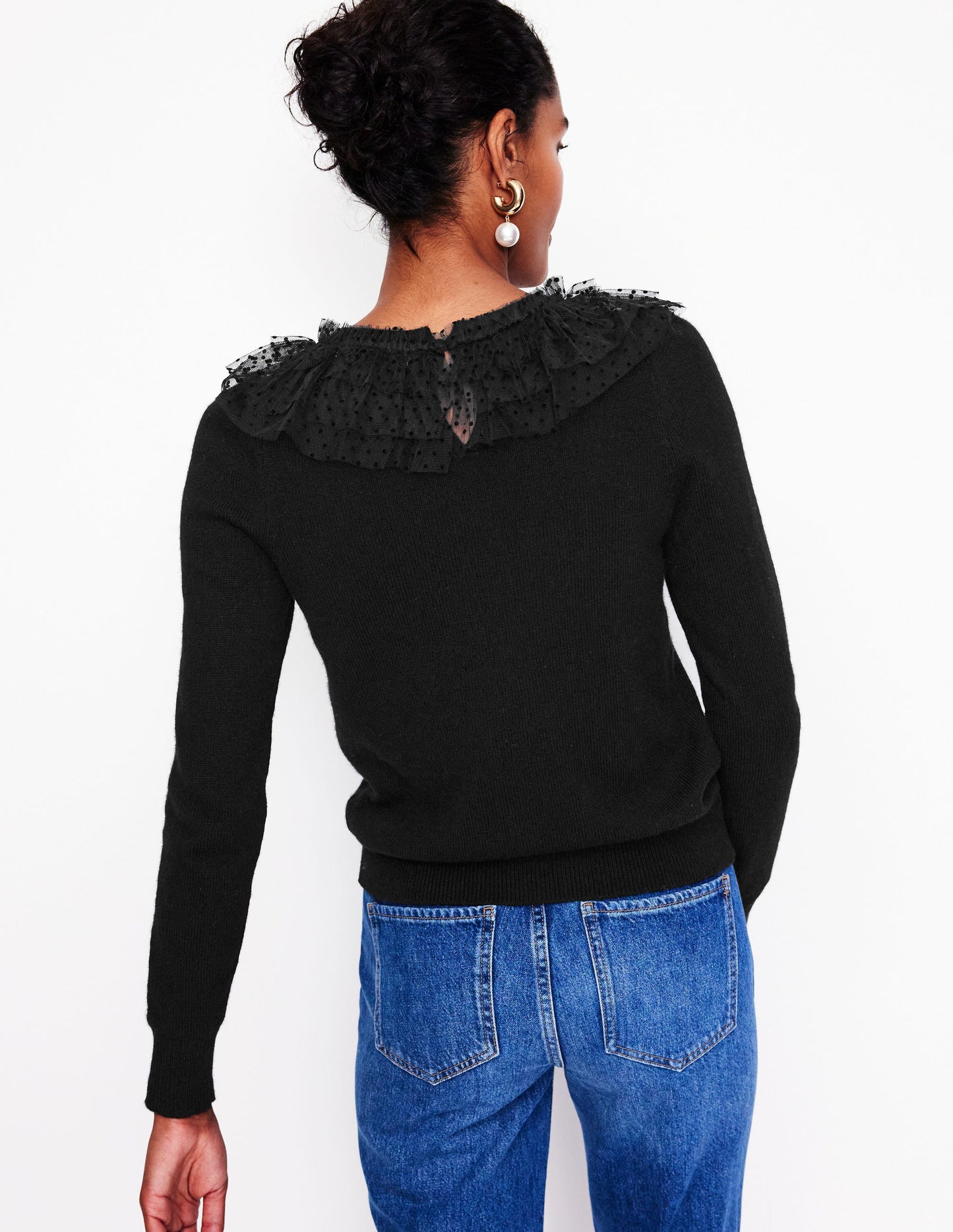 Tulle Party Sweater-Black