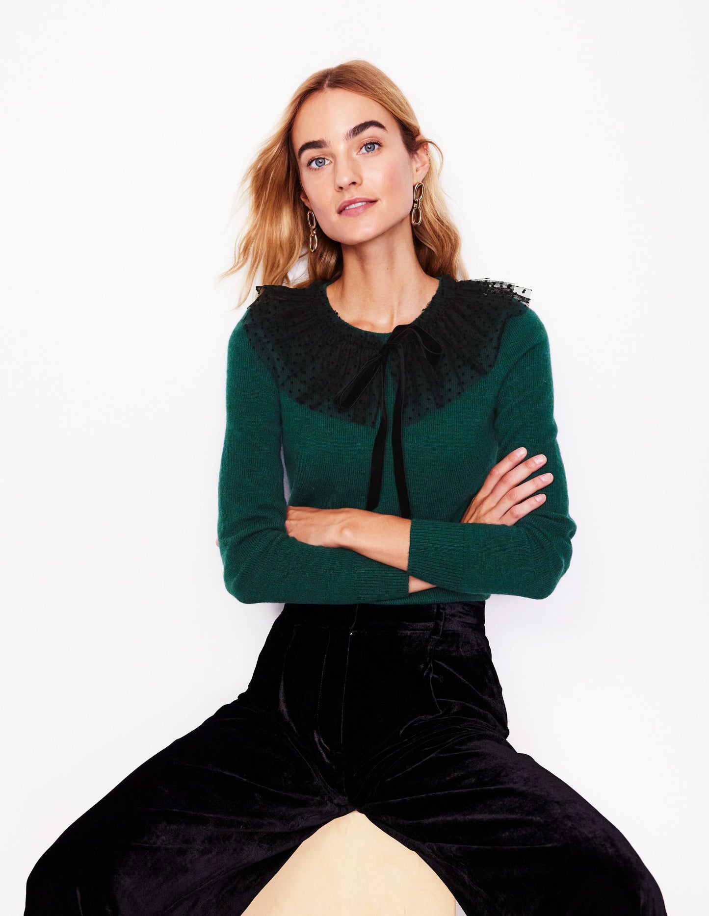 Tulle Party Sweater-Glade Green