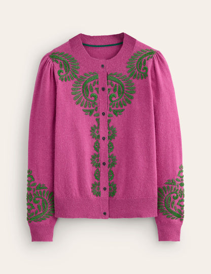 Fenella Embellished Cardigan-Party Pink