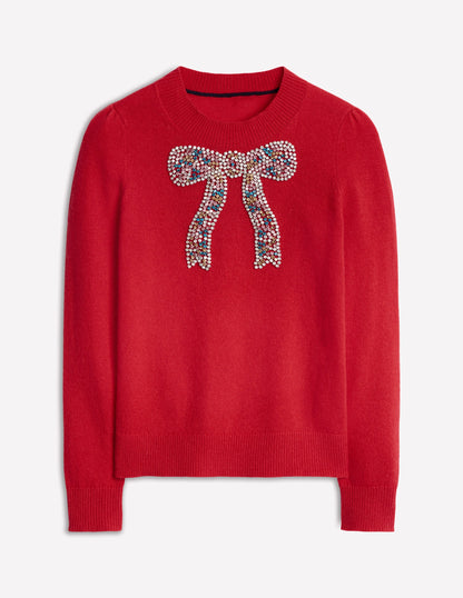 Fenella Embellished Sweater-Rouge Red