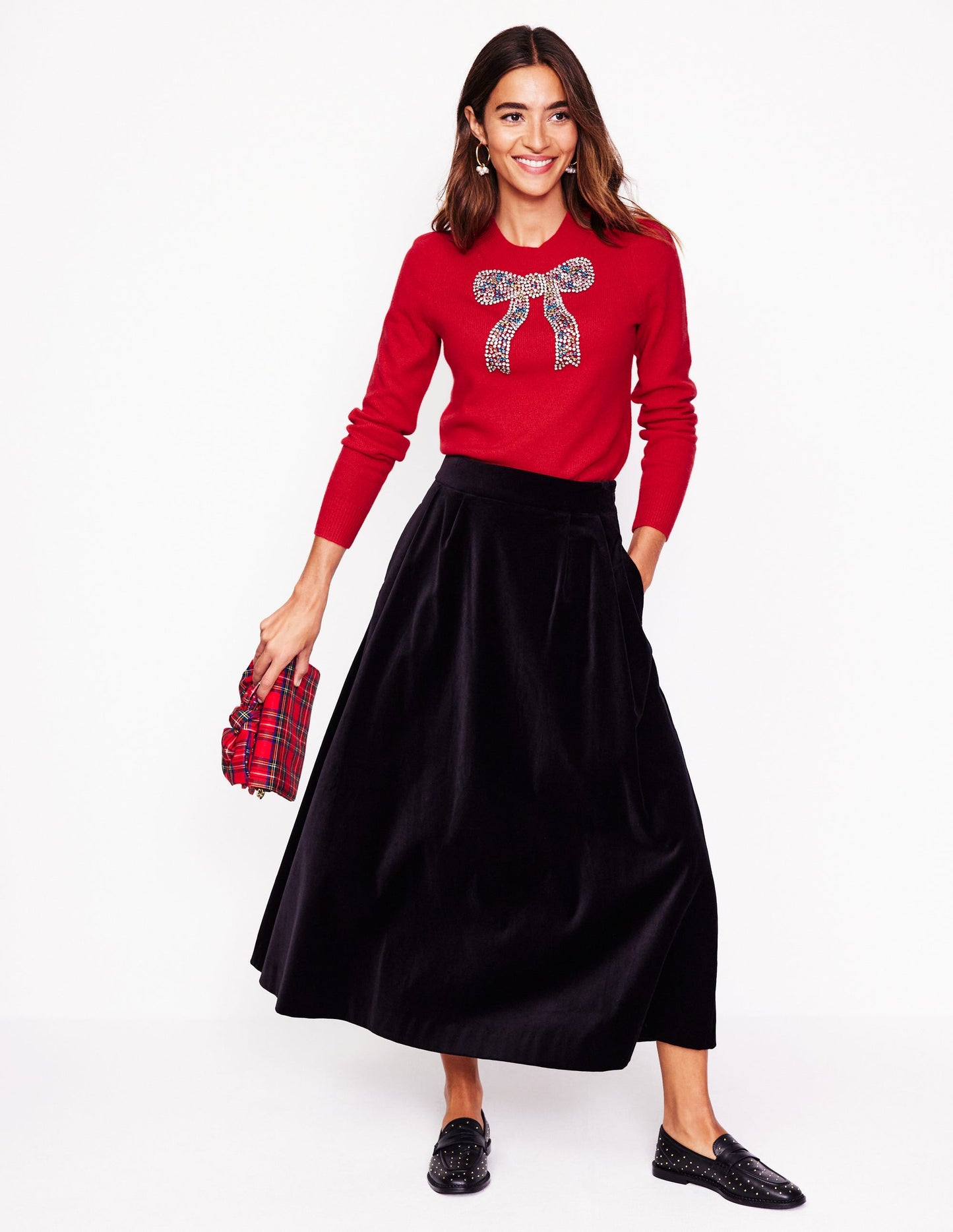 Fenella Embellished Sweater-Rouge Red