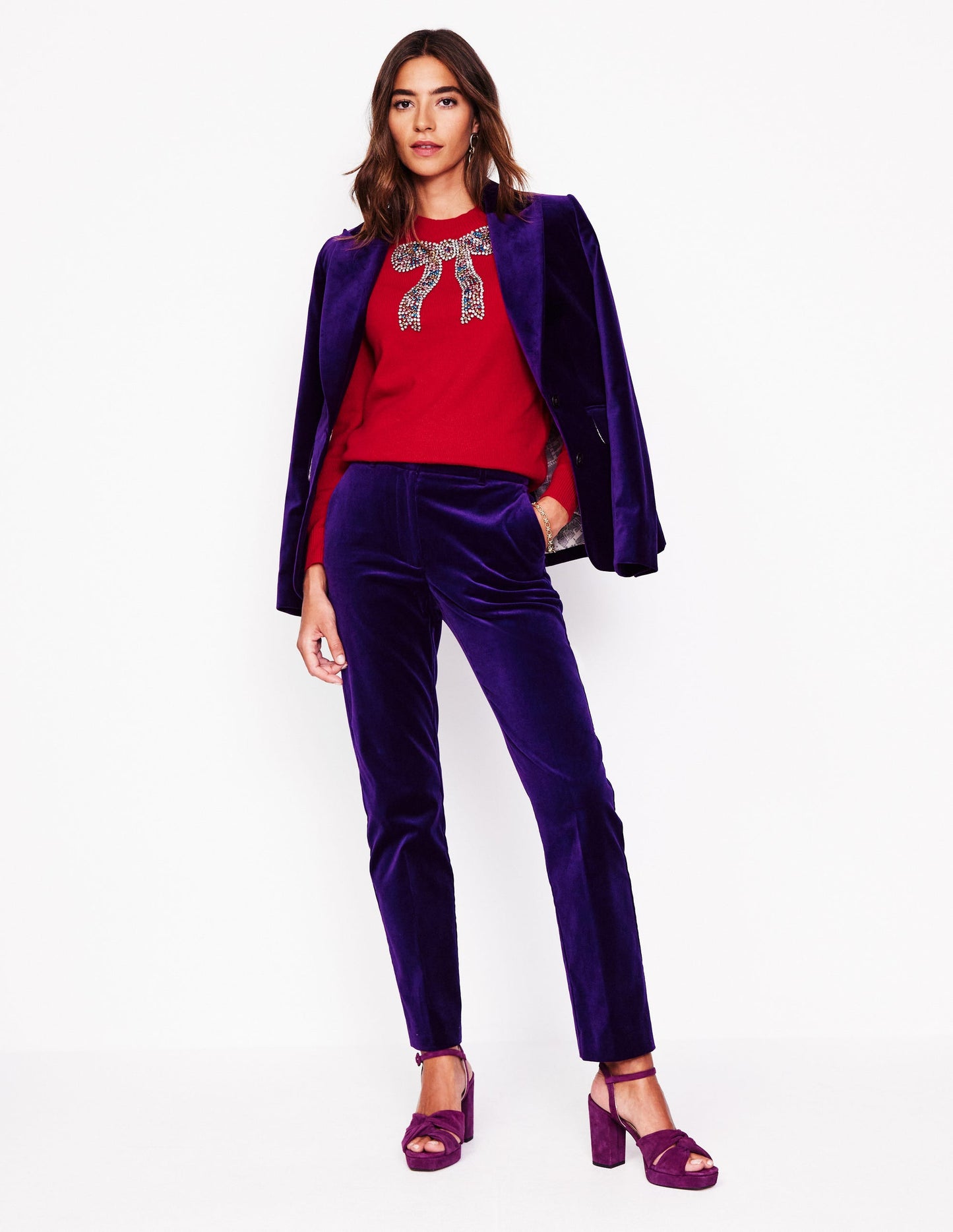 Fenella Embellished Sweater-Rouge Red