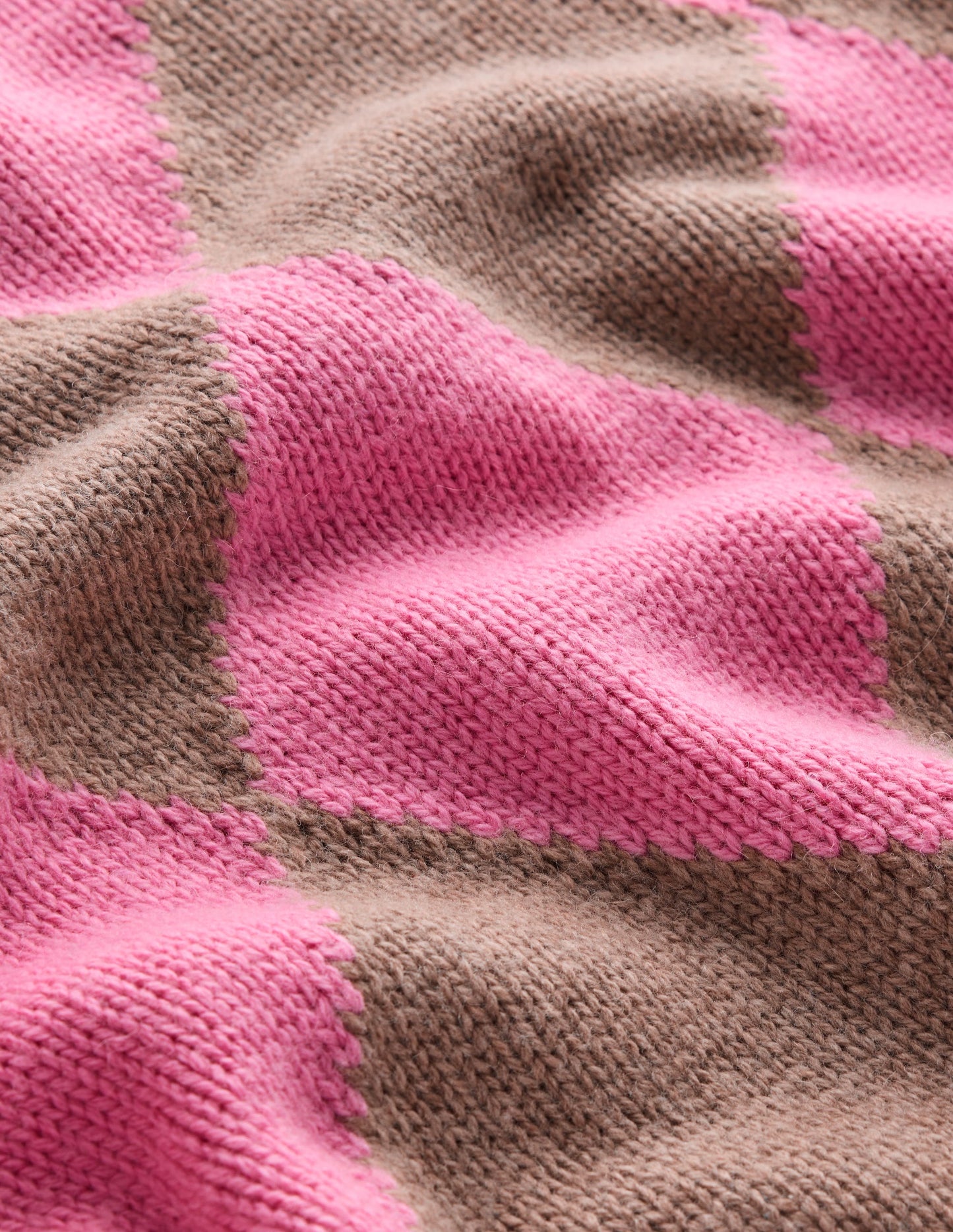 Argyle Crew Neck Sweater-Mink Melange, Pink