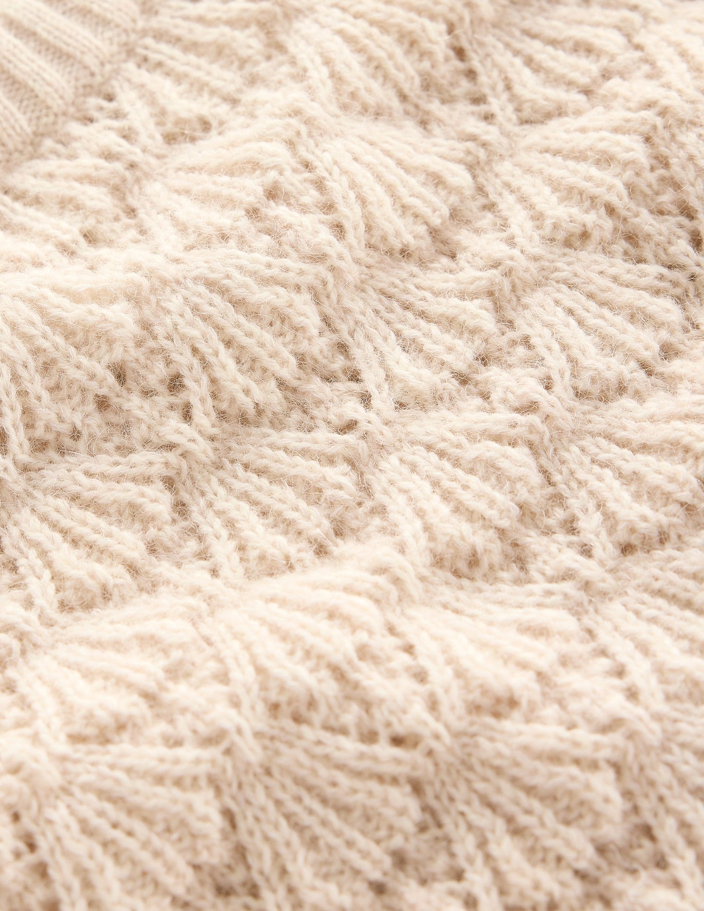 Chunky Pointelle Sweater-Warm Ivory