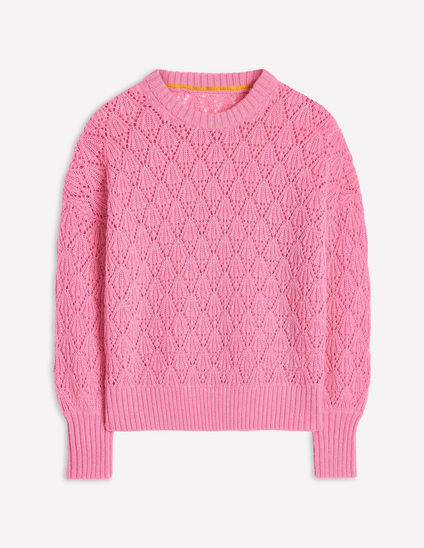 Chunky Pointelle Sweater-Old Rose Pink